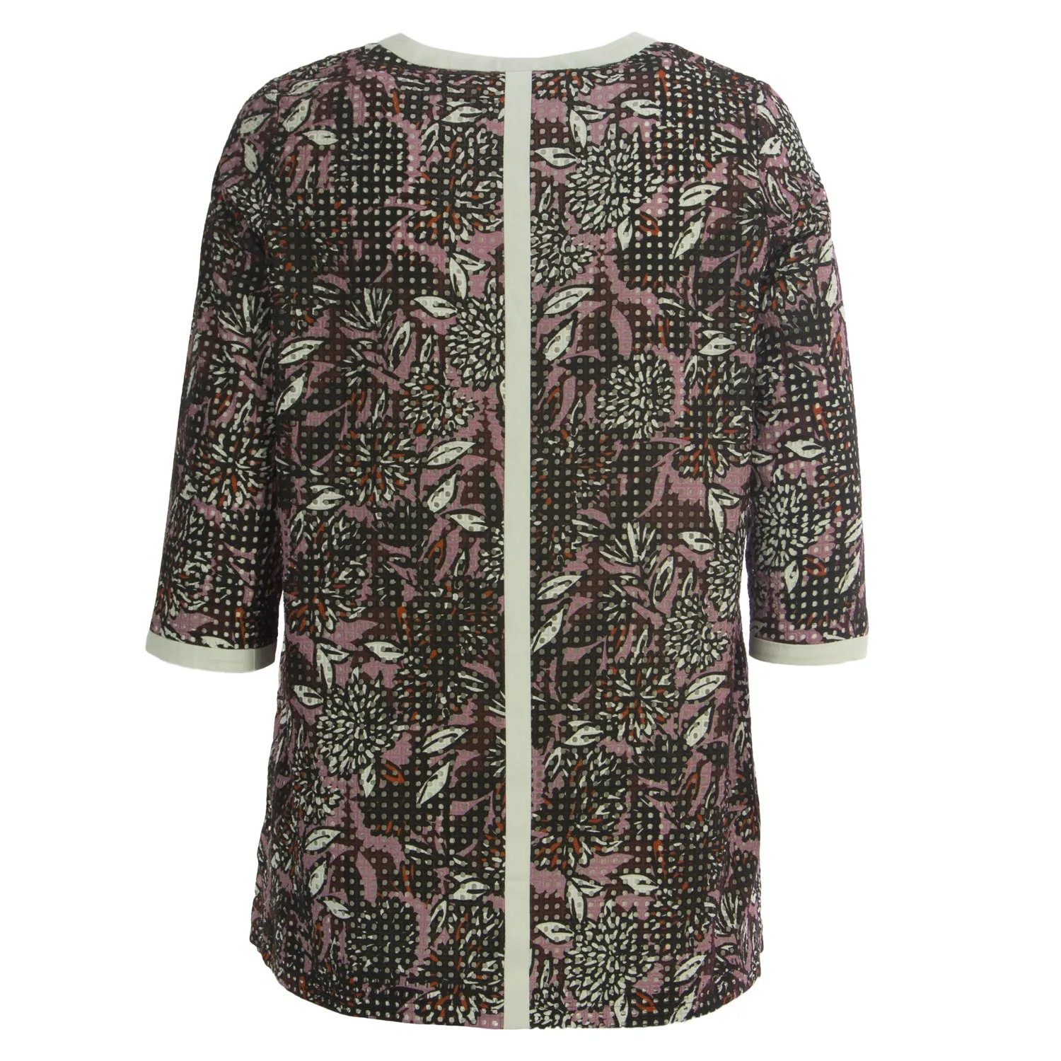 MARINA RINALDI Women's Bordeaux Cento Floral Eyelet Shortcoat $670 NWT