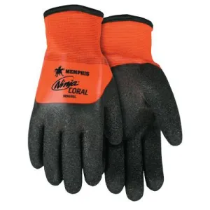 MCR Safety Ninja Coral Gloves, Large, Hi-Vis Orange/Black/White, N9695L