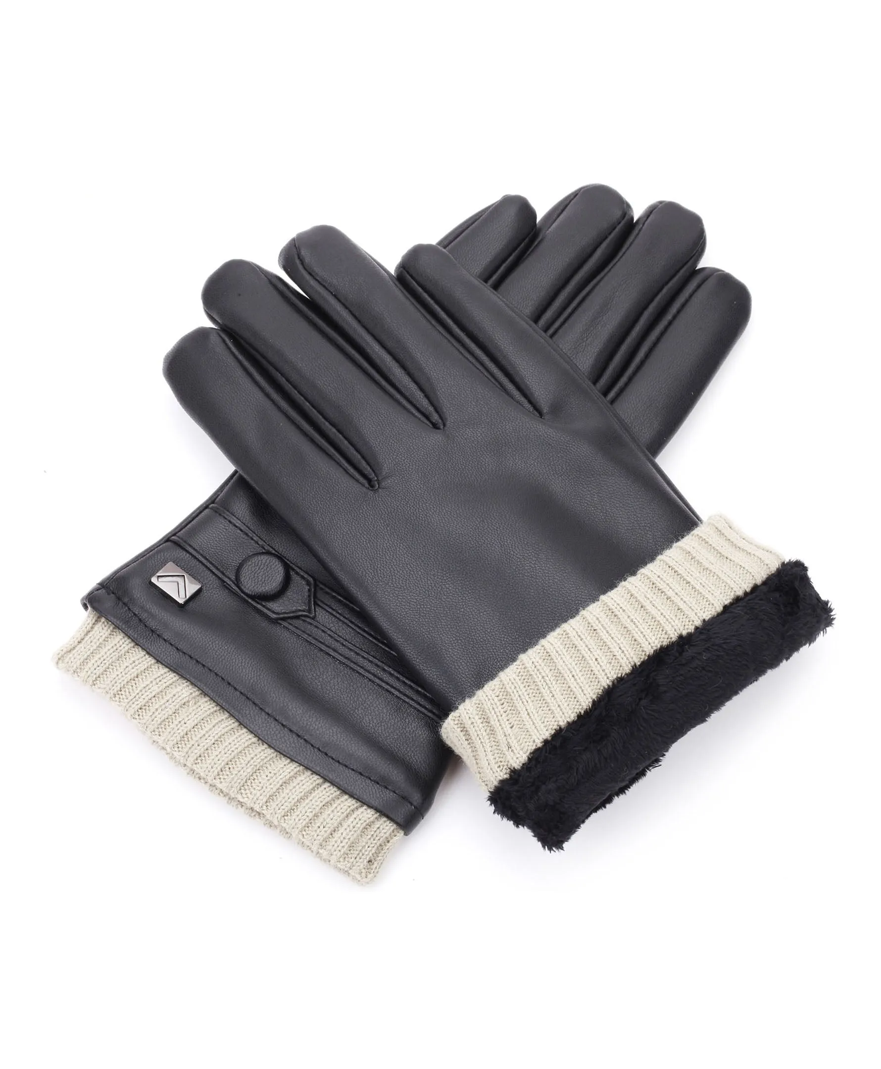 Men's Button Touchscreen Lined  Winter Gloves