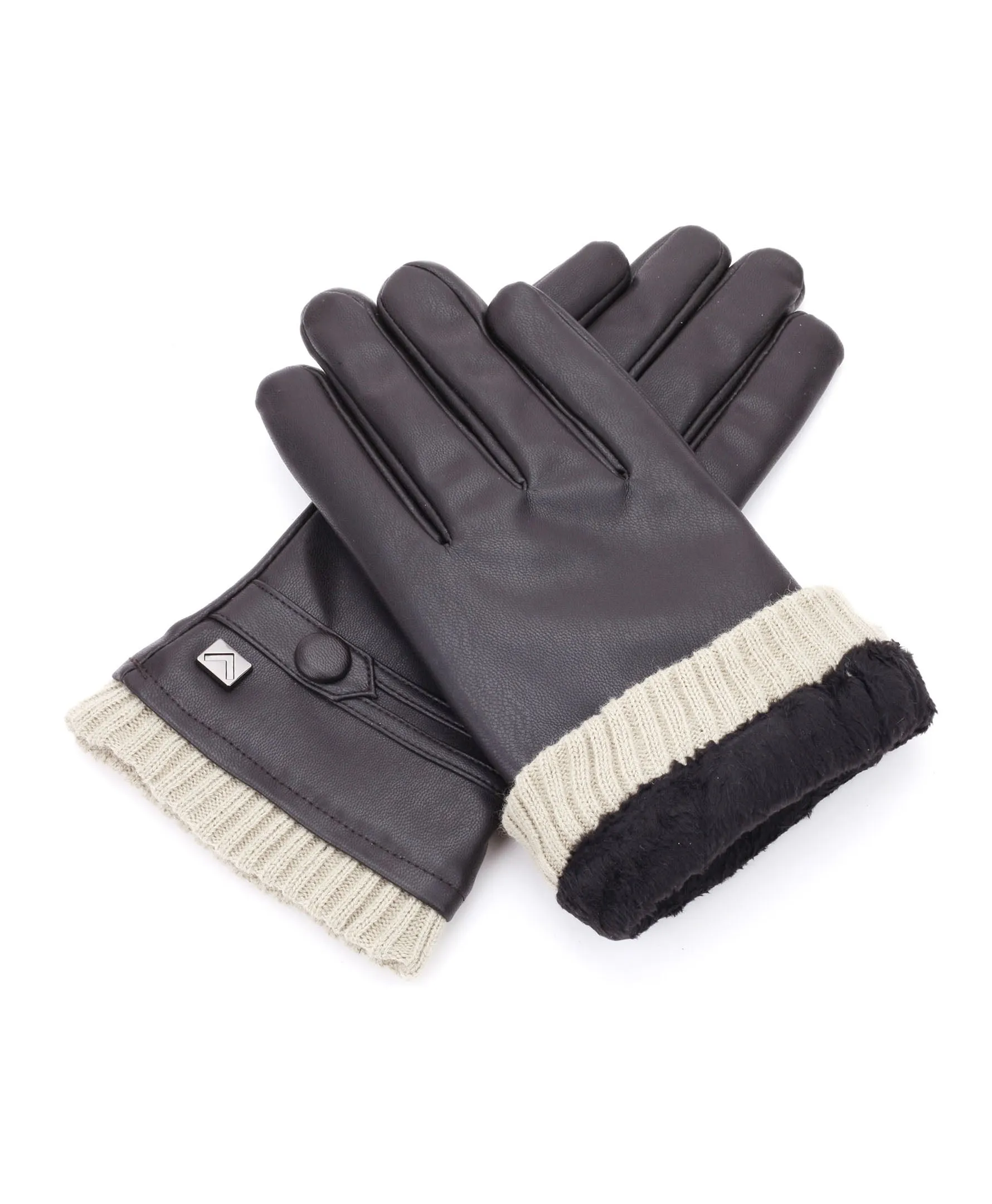 Men's Button Touchscreen Lined  Winter Gloves