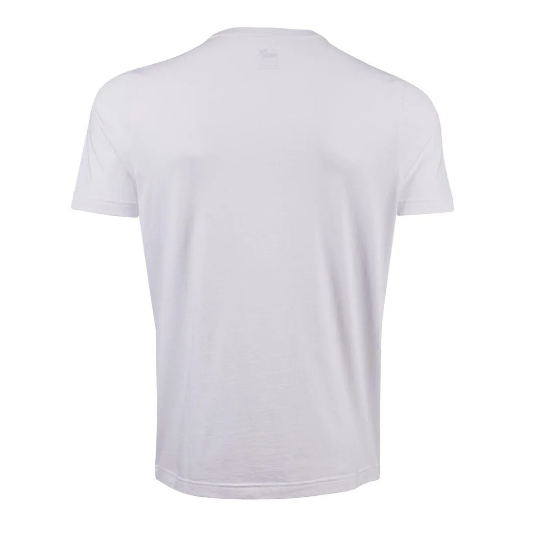 Men's Short-Sleeved Straight-Cut Crew Neck Cotton Fitness T-Shirt Active - White
