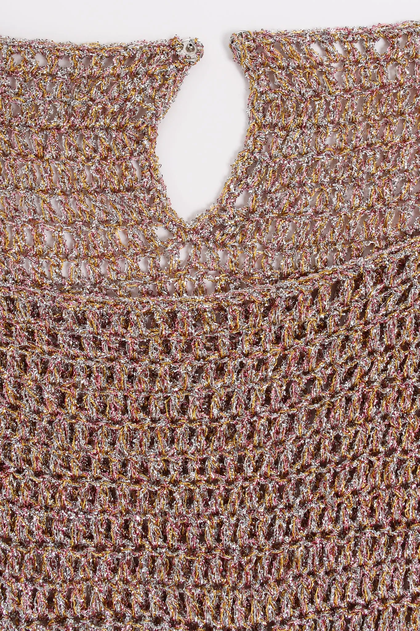 Metallic Draped Chain Cutout Top