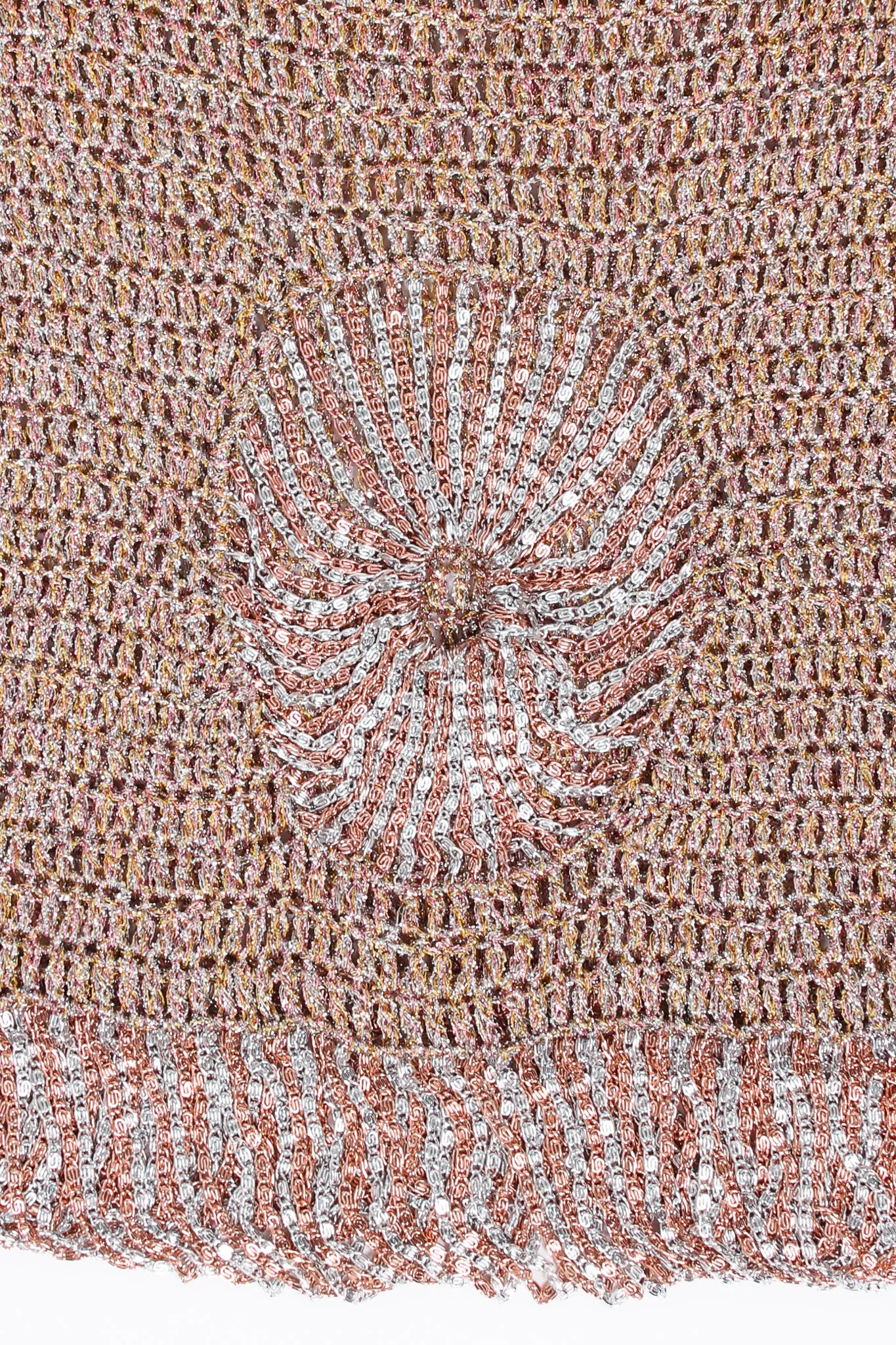 Metallic Draped Chain Cutout Top
