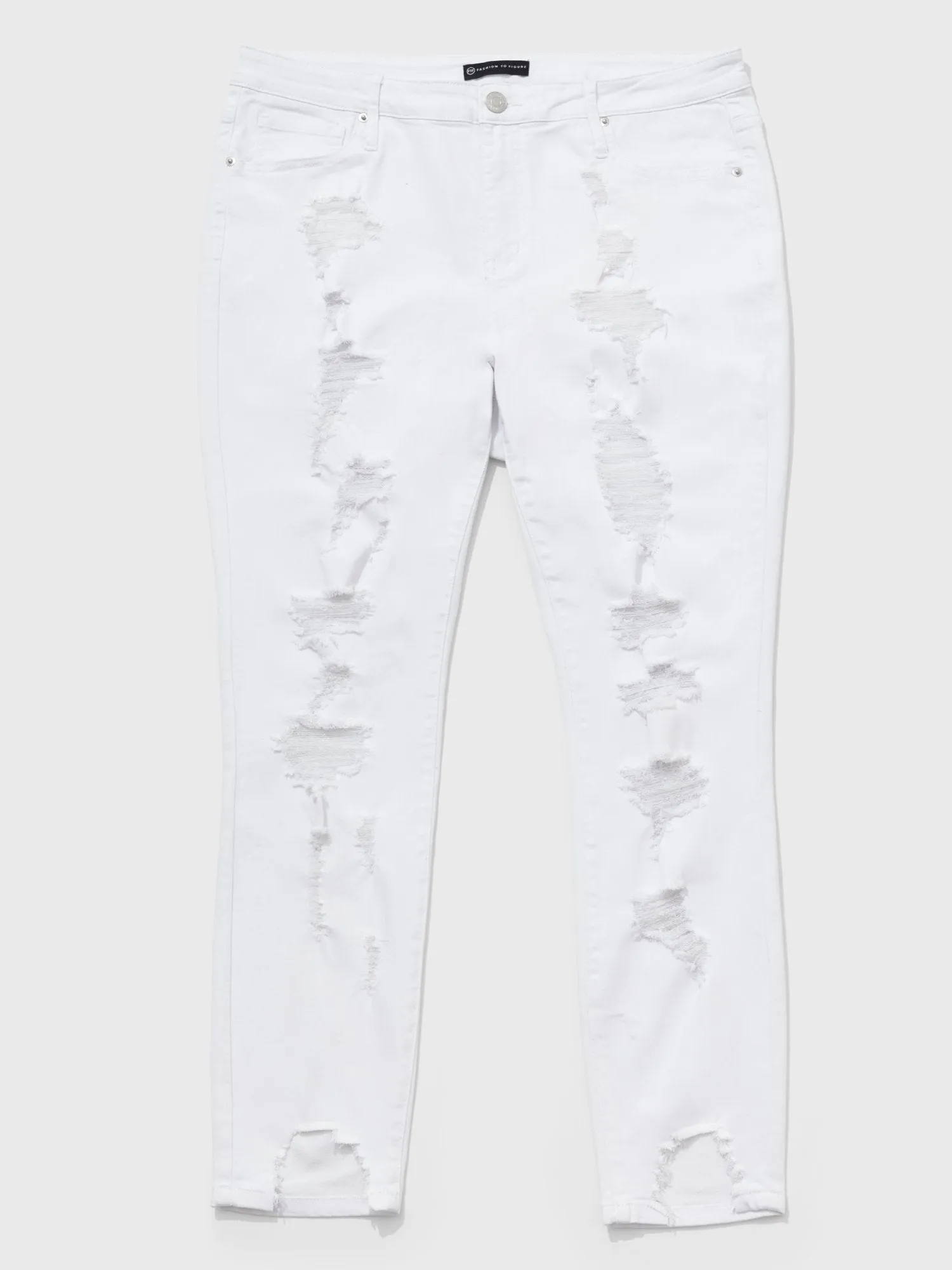 Mid-Rise All Over Destructed Skinny Jeans