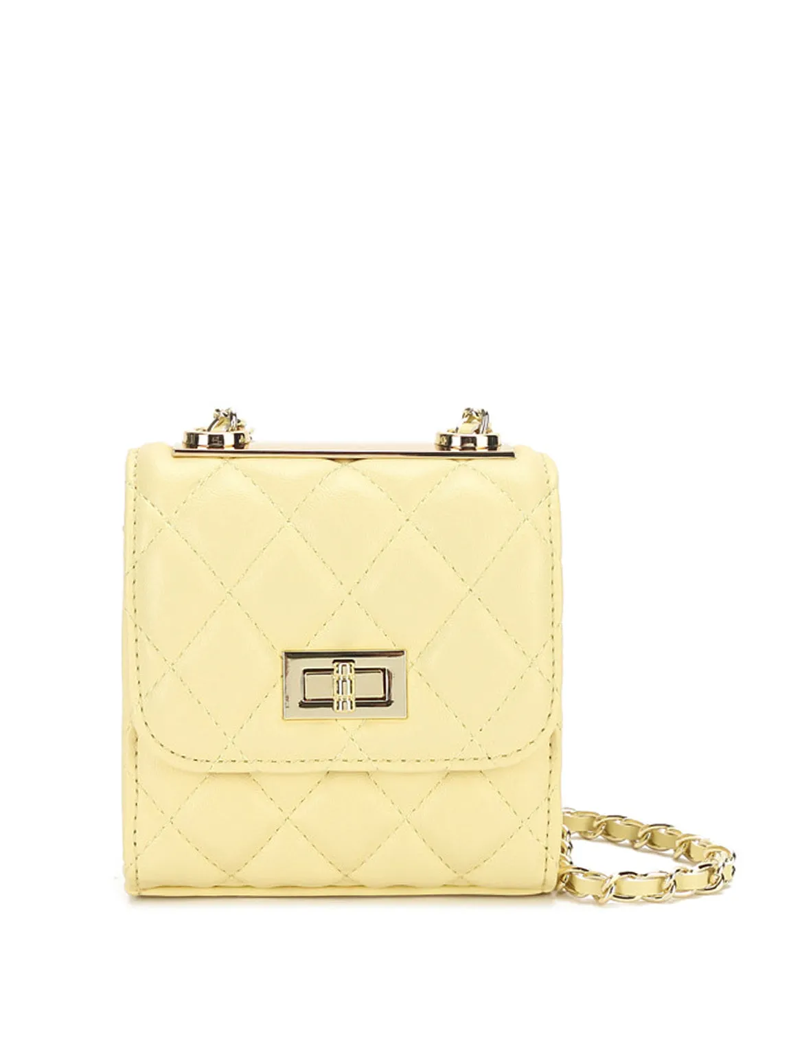 Mini Lattice Flap Bag Golden Chain Strap Diamond-quilted Box Shoulder Bag