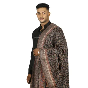 MIRAS CRAFTS Mens Fine Soft Ethnic KANI SHAWL - BLACK