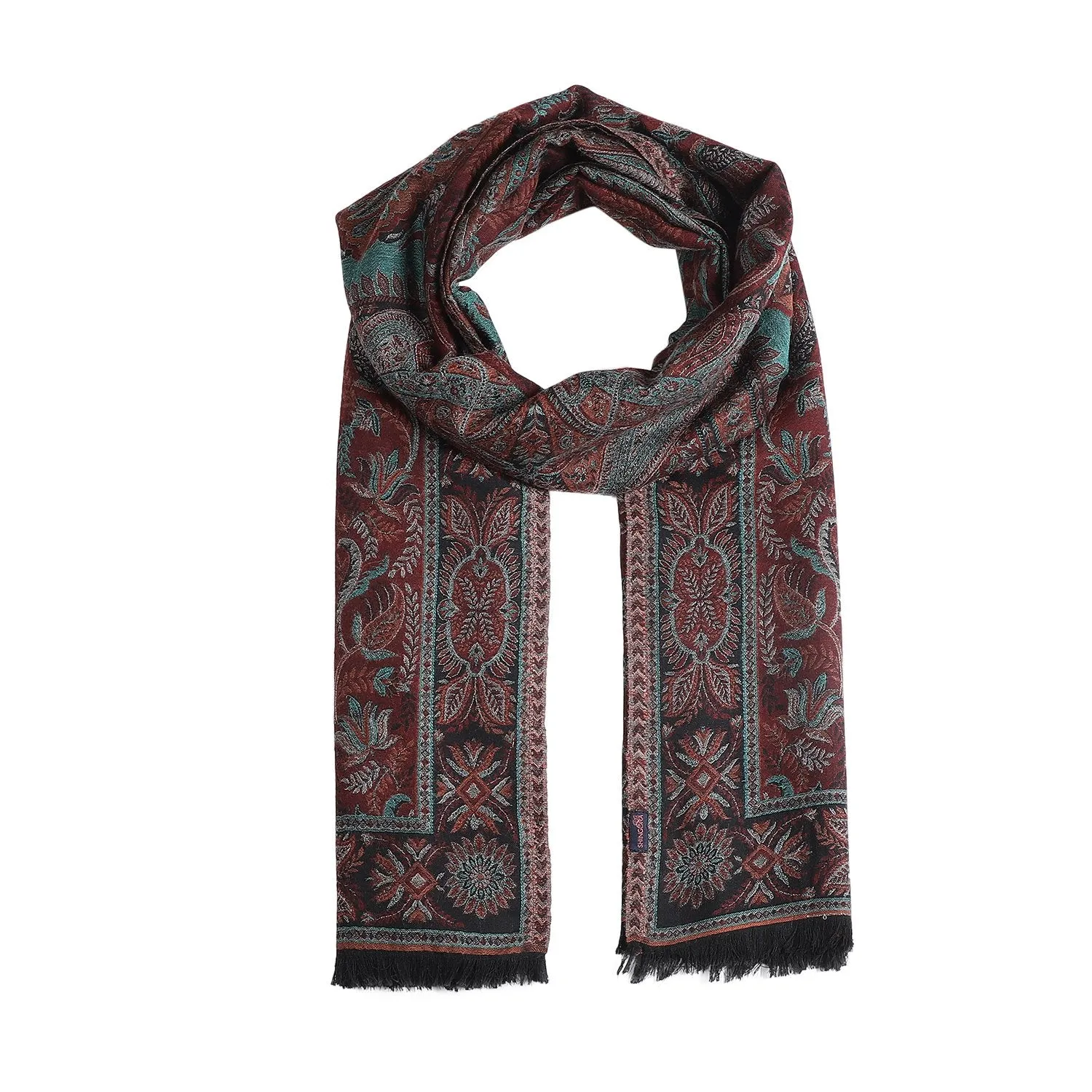 Mughal Decore Woolen Woven Shawl