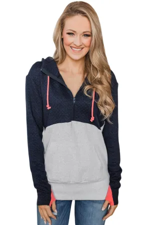 Multicolor Half-zip Quilted Ampersand Hoodie