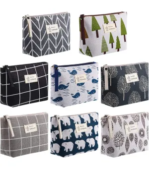 Nature-Inspired Canvas Cosmetic Bag