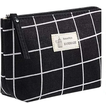 Nature-Inspired Canvas Cosmetic Bag