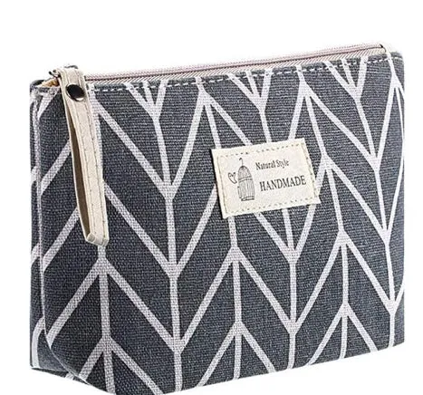 Nature-Inspired Canvas Cosmetic Bag