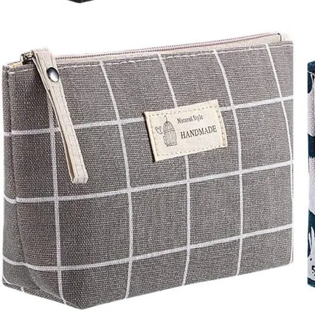 Nature-Inspired Canvas Cosmetic Bag