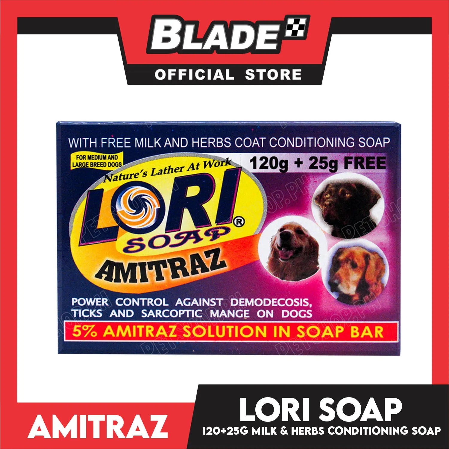 Nature's Lather At Work Lori Soap Amitraz 120g (5% Amitraz Solution Soap) Dog Soap, Dog Grooming