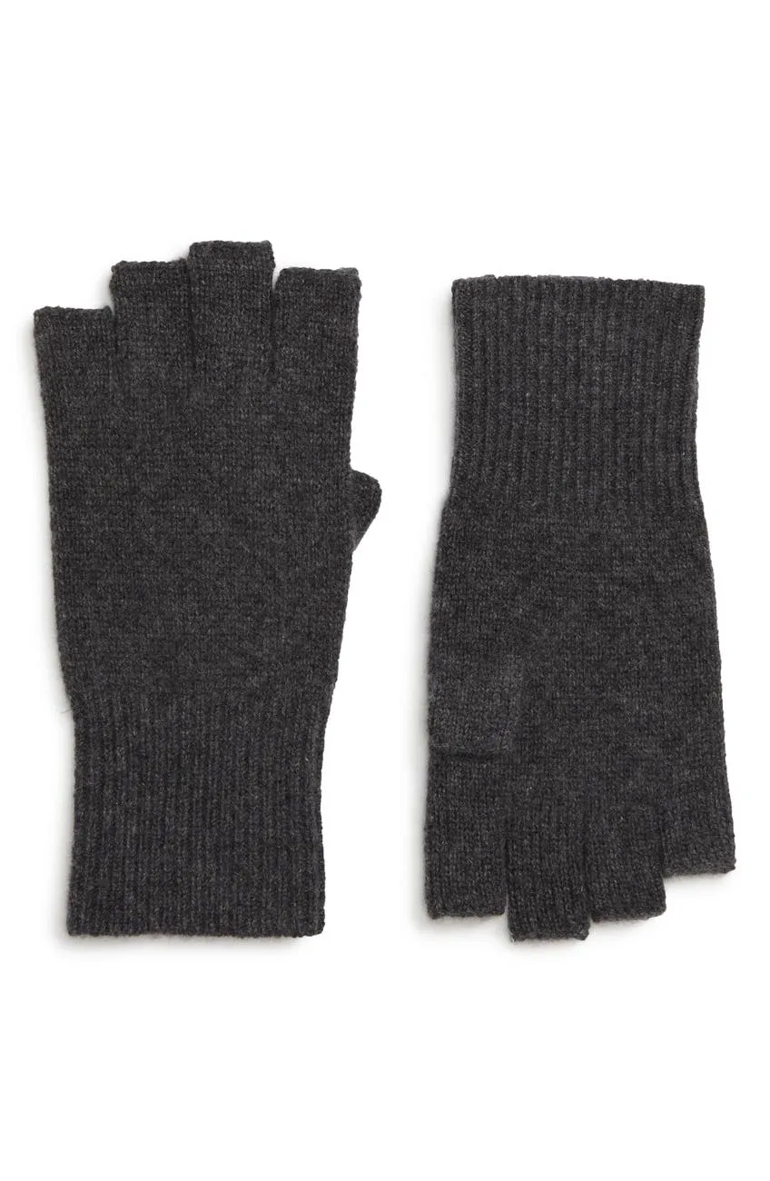 New Nordstrom Halogen Cashmere Fingerless Gloves in Charcoal Grey, One Size! Retails $110 
