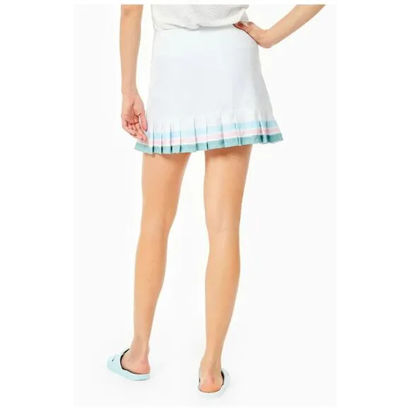 NWT Addison Bay Court Skort in White and Multi Stripes, Sz Medium, 108$‎