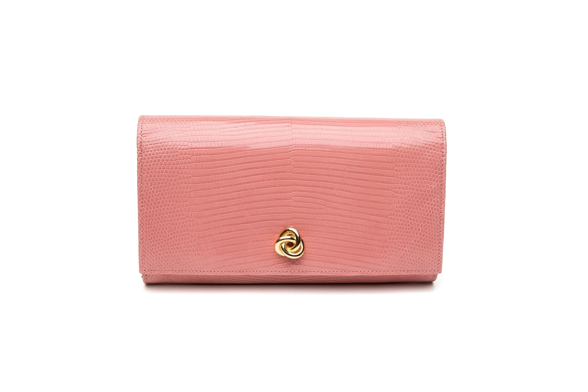 Olivia Clutch in Pink Lizard
