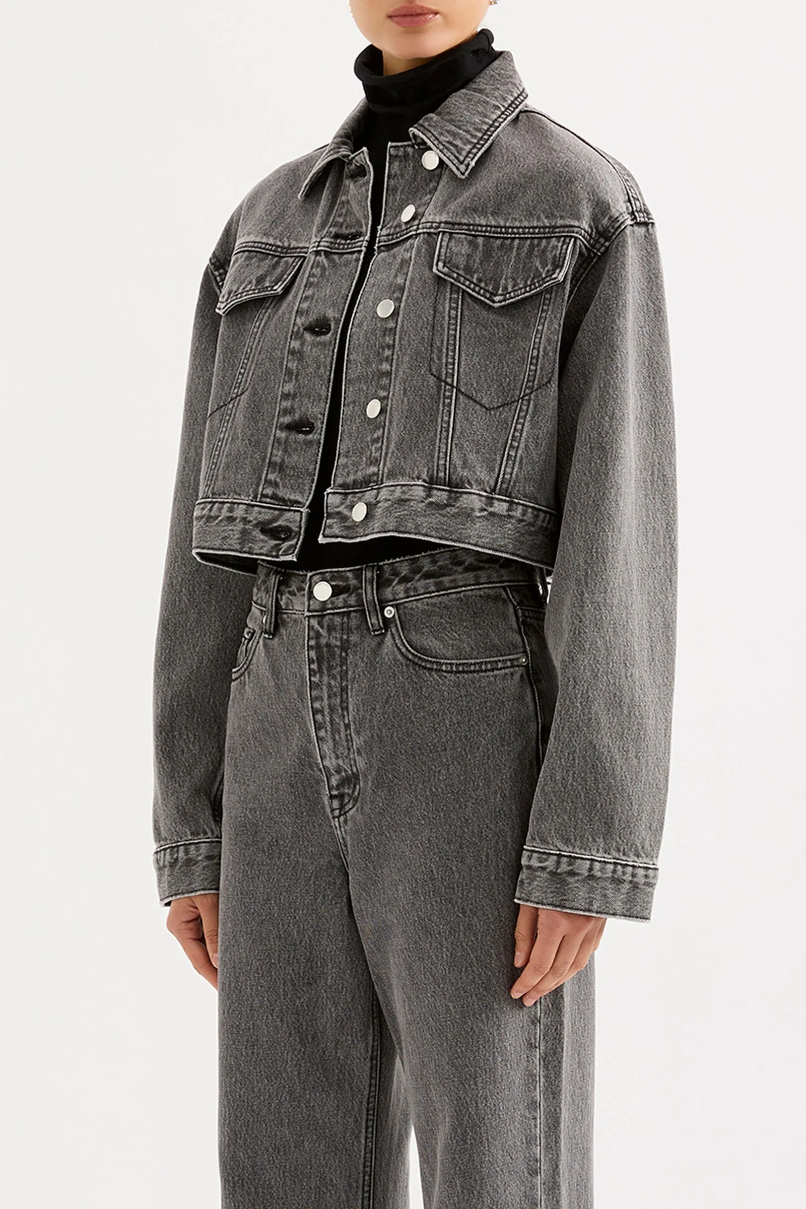 ORGANIC DENIM CROP JACKET