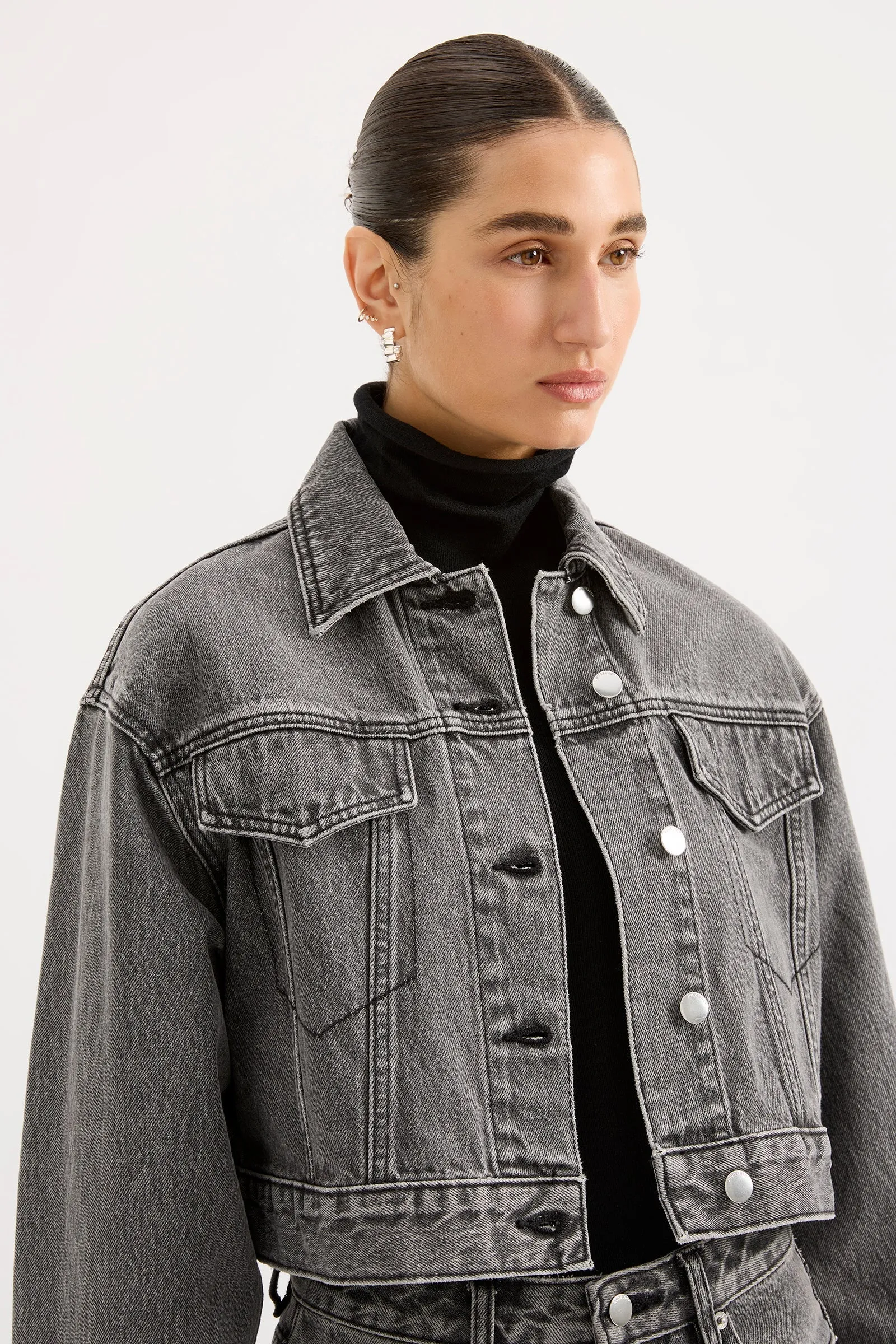 ORGANIC DENIM CROP JACKET