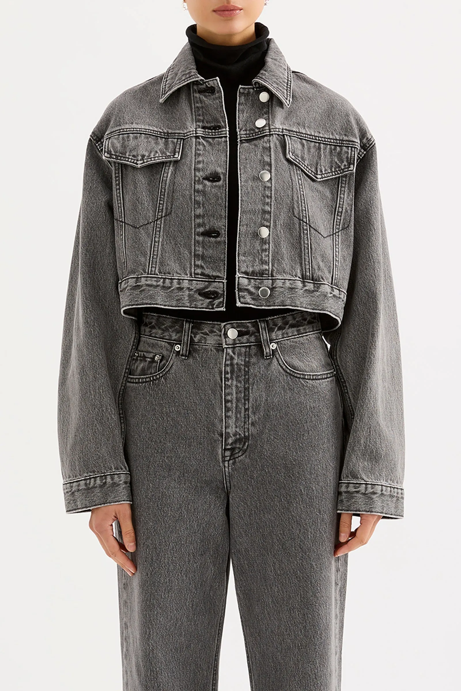 ORGANIC DENIM CROP JACKET