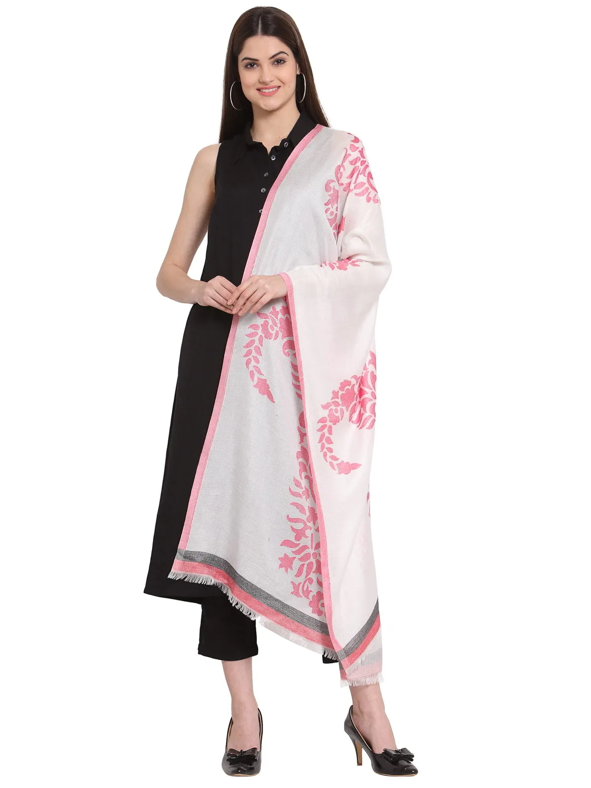 Paisley Woven Design Wool Shawl