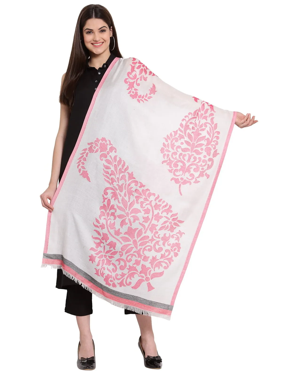 Paisley Woven Design Wool Shawl