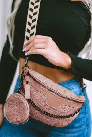 Pink Casual Strap Chain Shoulder Bag RTS