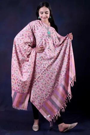 Pink Kani Jamawar Pashmina Shawl