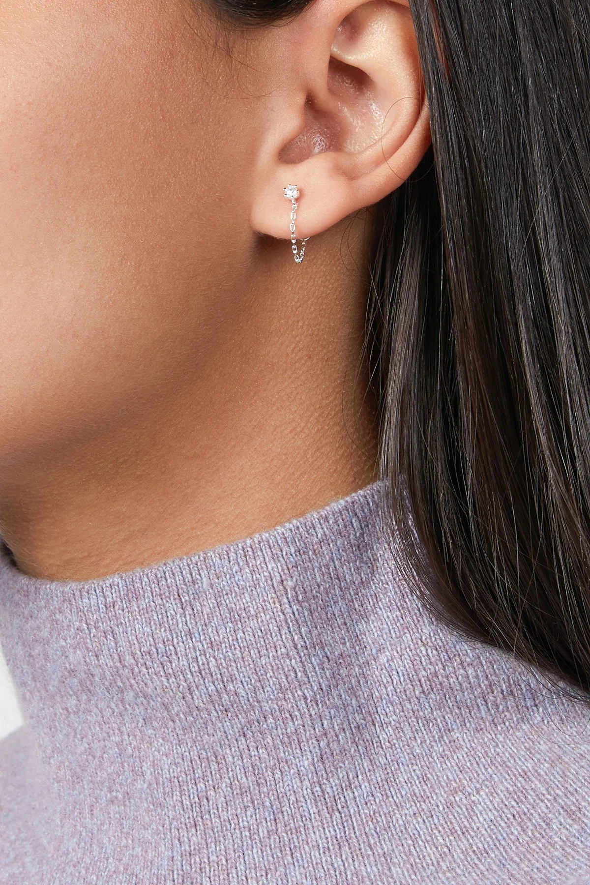 PLANT GEMSTONE CHAIN STUD