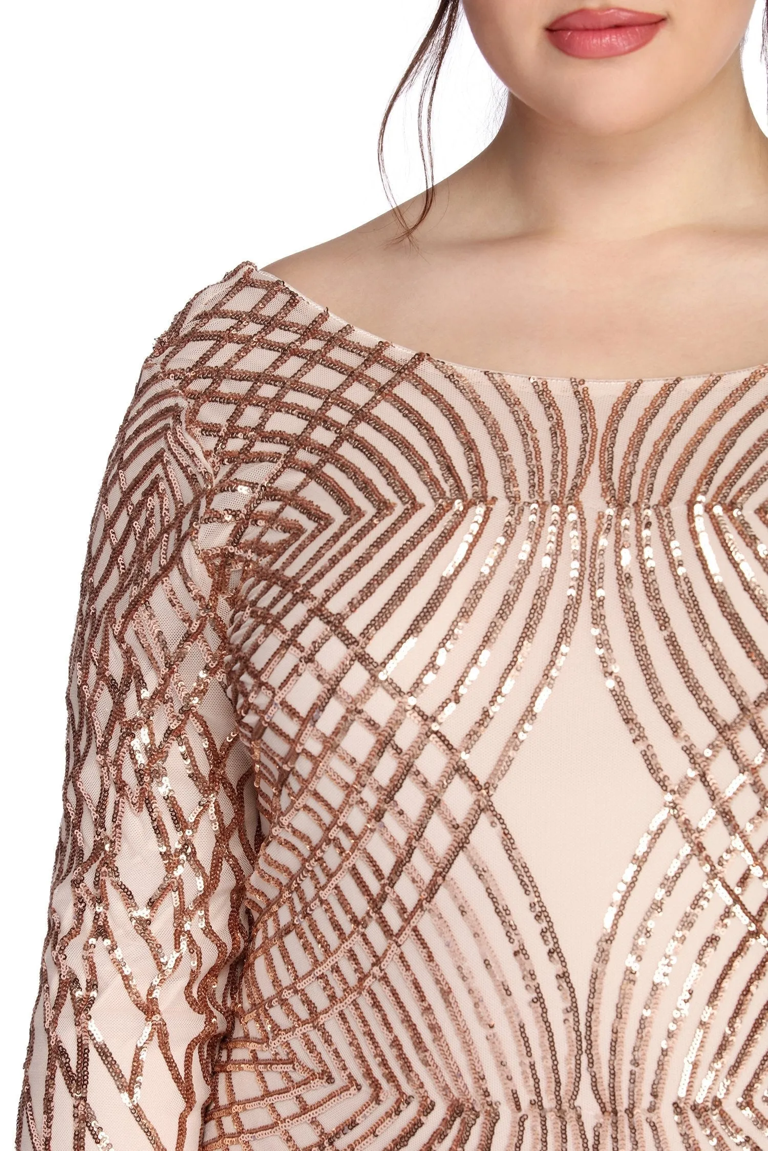 Plus Elysse Steal Charming The Show Sequin Dress