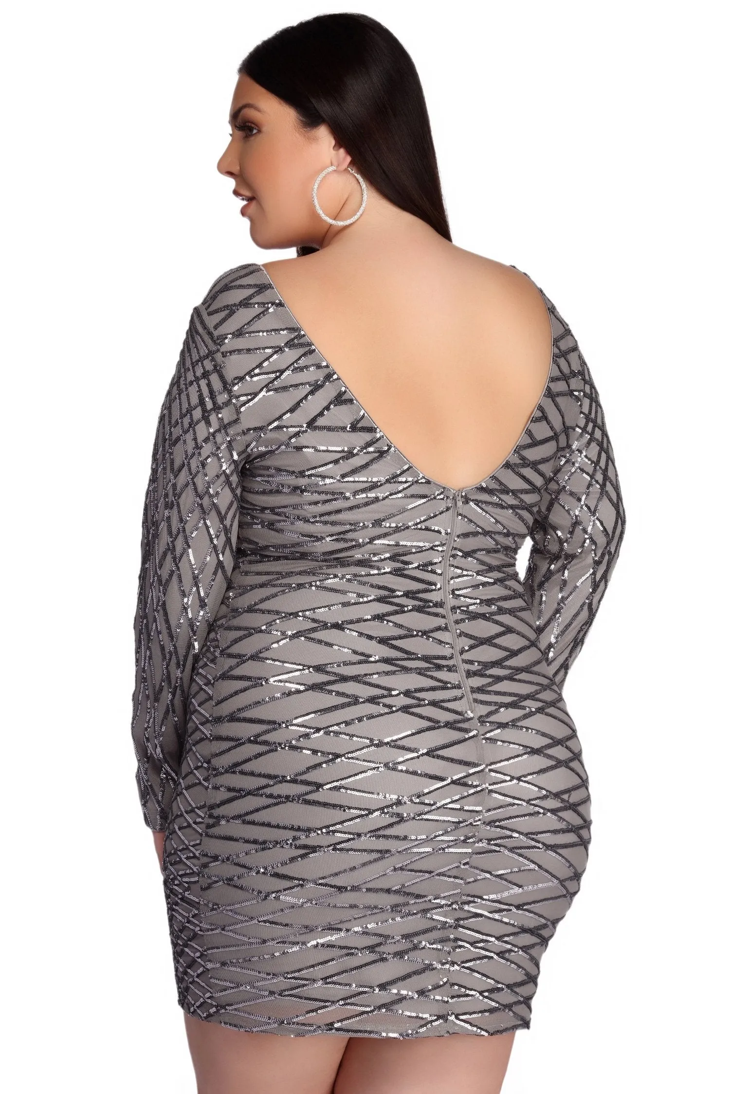 Plus Elysse Steal Charming The Show Sequin Dress