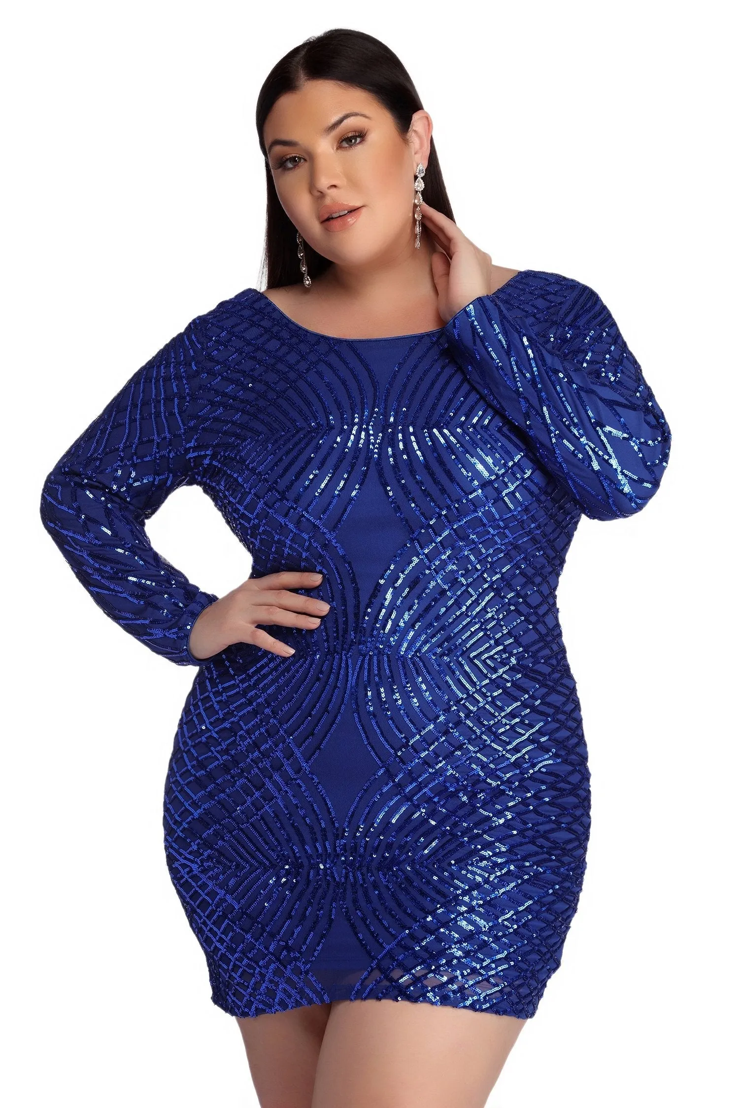 Plus Elysse Steal Charming The Show Sequin Dress