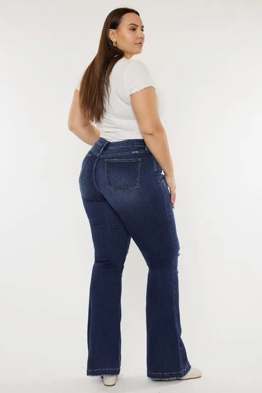 Plus Mid Rise Flare Jeans