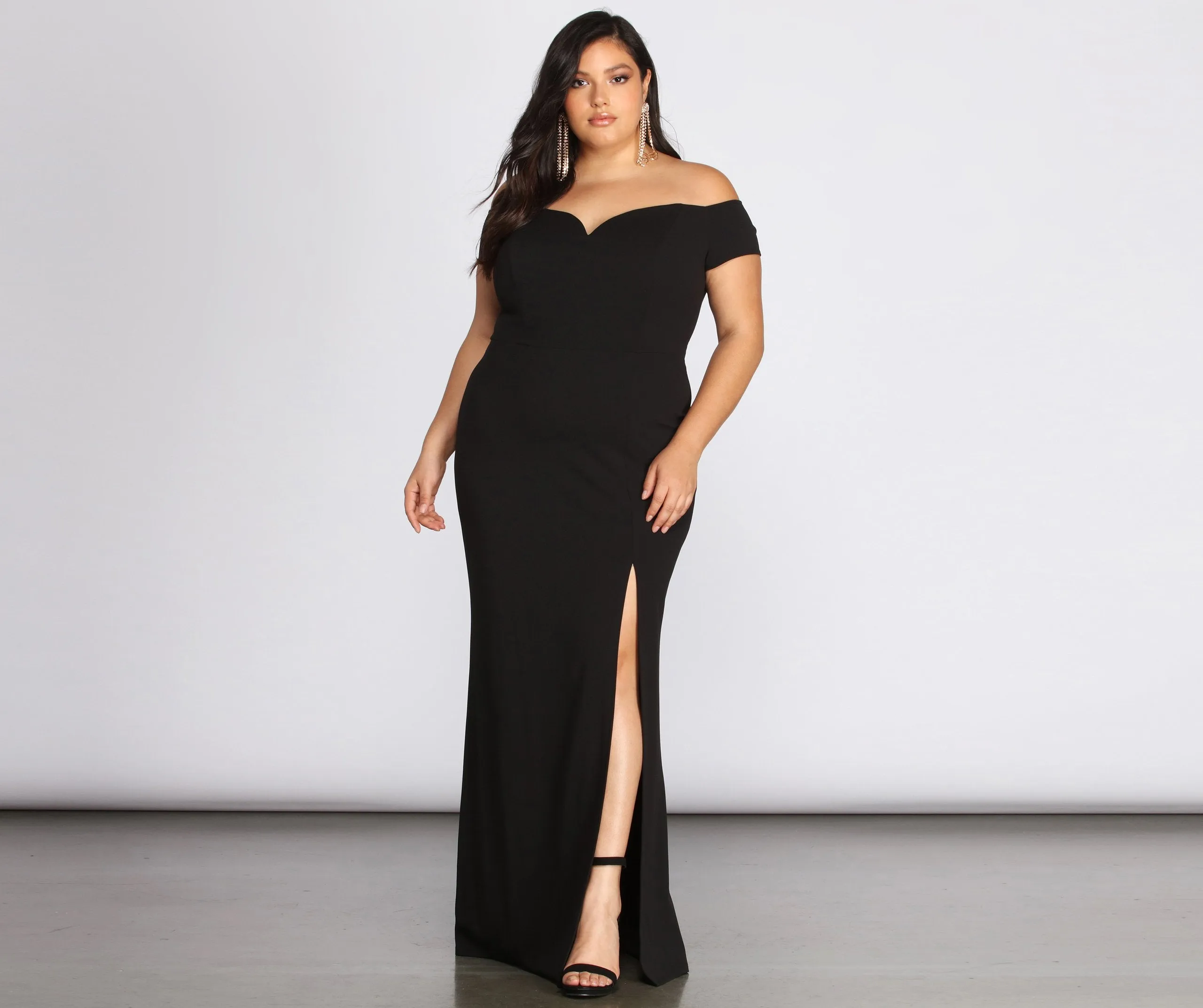 Plus Oriana Stylish Off-Shoulder Gown