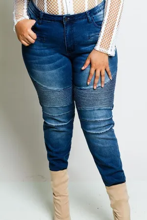 Plus Size Biker Jeans