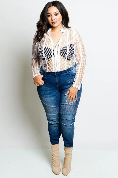 Plus Size Biker Jeans
