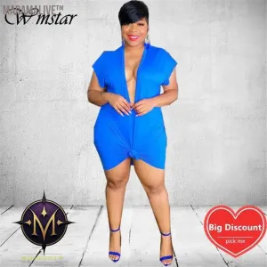 Plus Size Sexy Dresses for Women 4xl 5xl Deep V Neck Sweat Mini Dress Club Outfits Summer Clothes