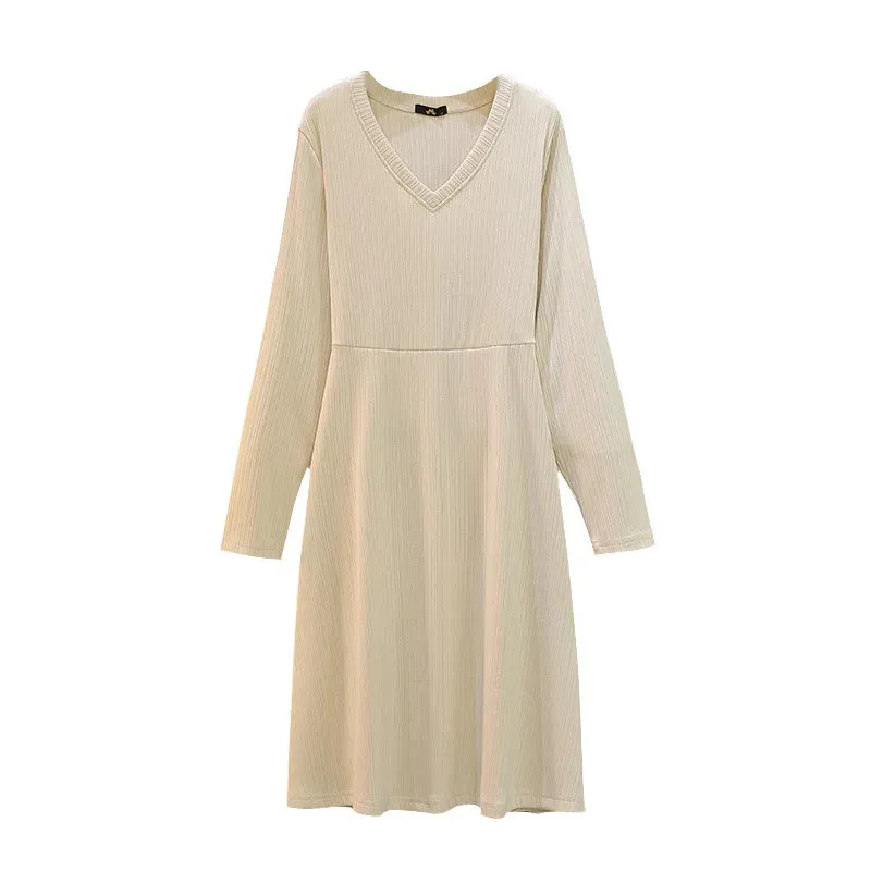 Plus Size Spring Autumn New V-Neck