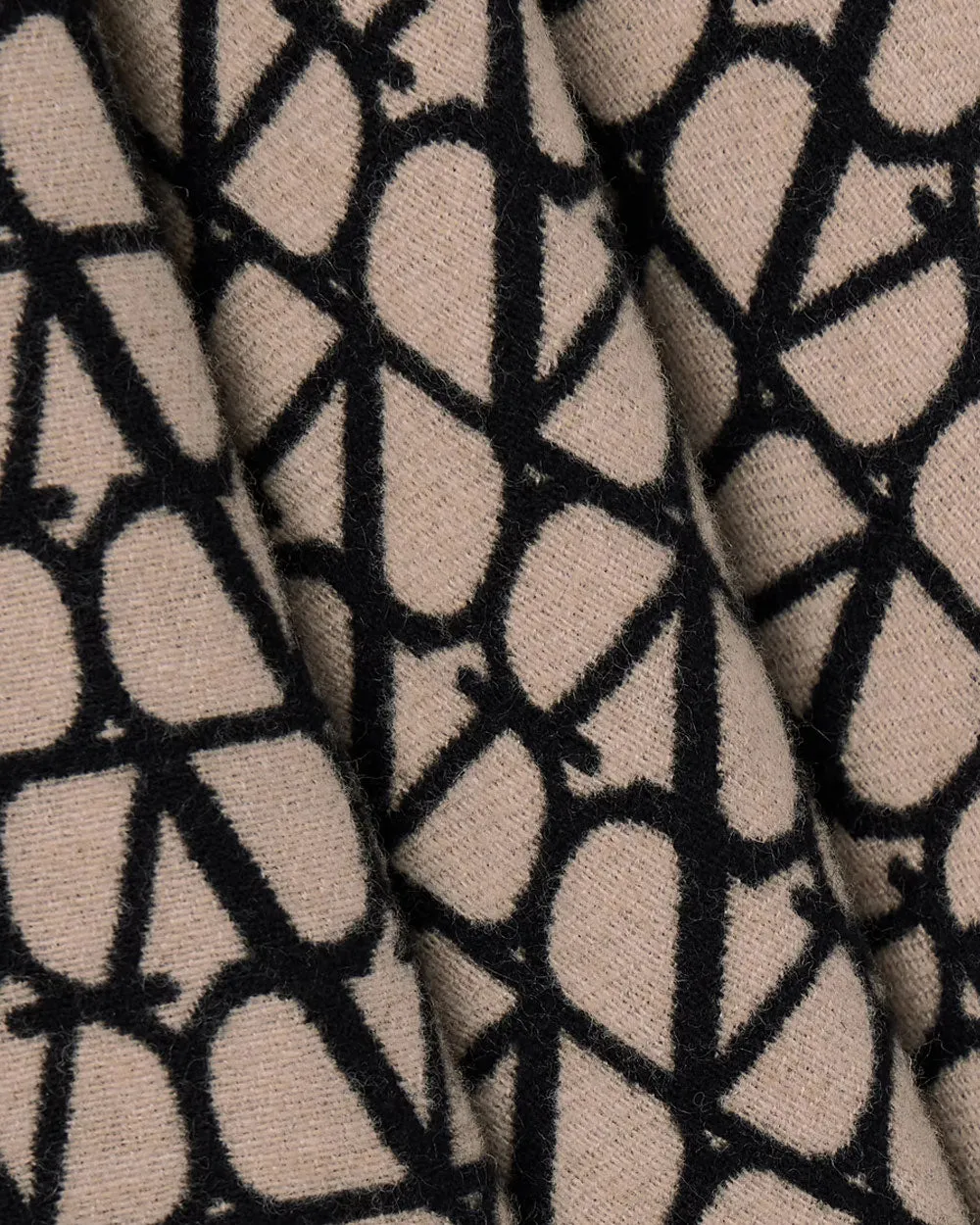 Poncho in Beige and Black
