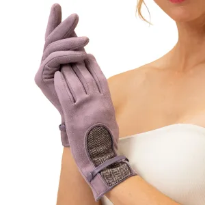 Powder Genevieve Faux Suede Gloves - Lavender