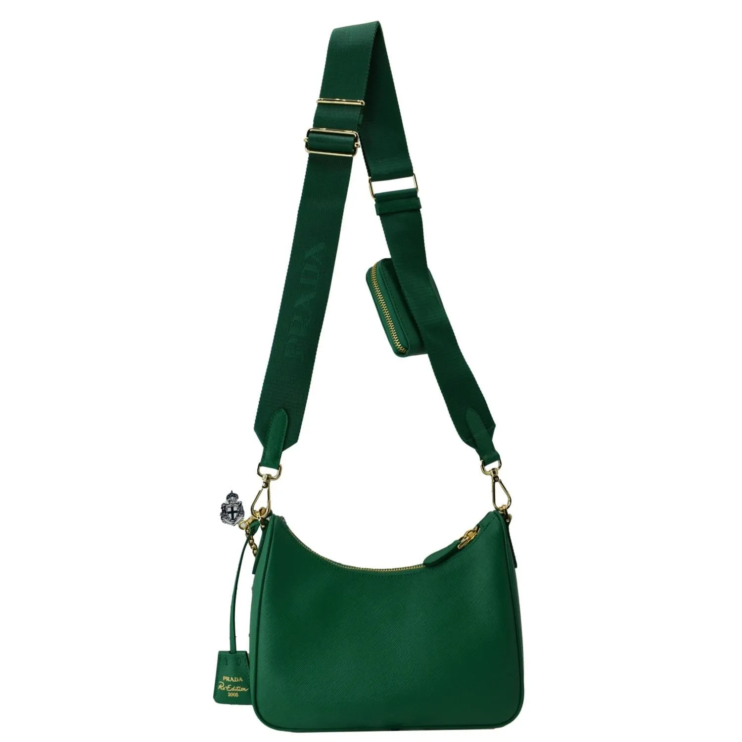 PRADA Re-Edition 2005 Saffiano Leather Shoulder Bag Green