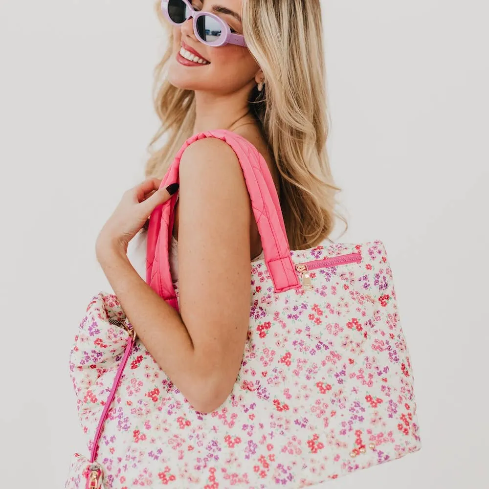 Presley Puffer Quilted Tote Bag with Pouch by Pretty Simple
