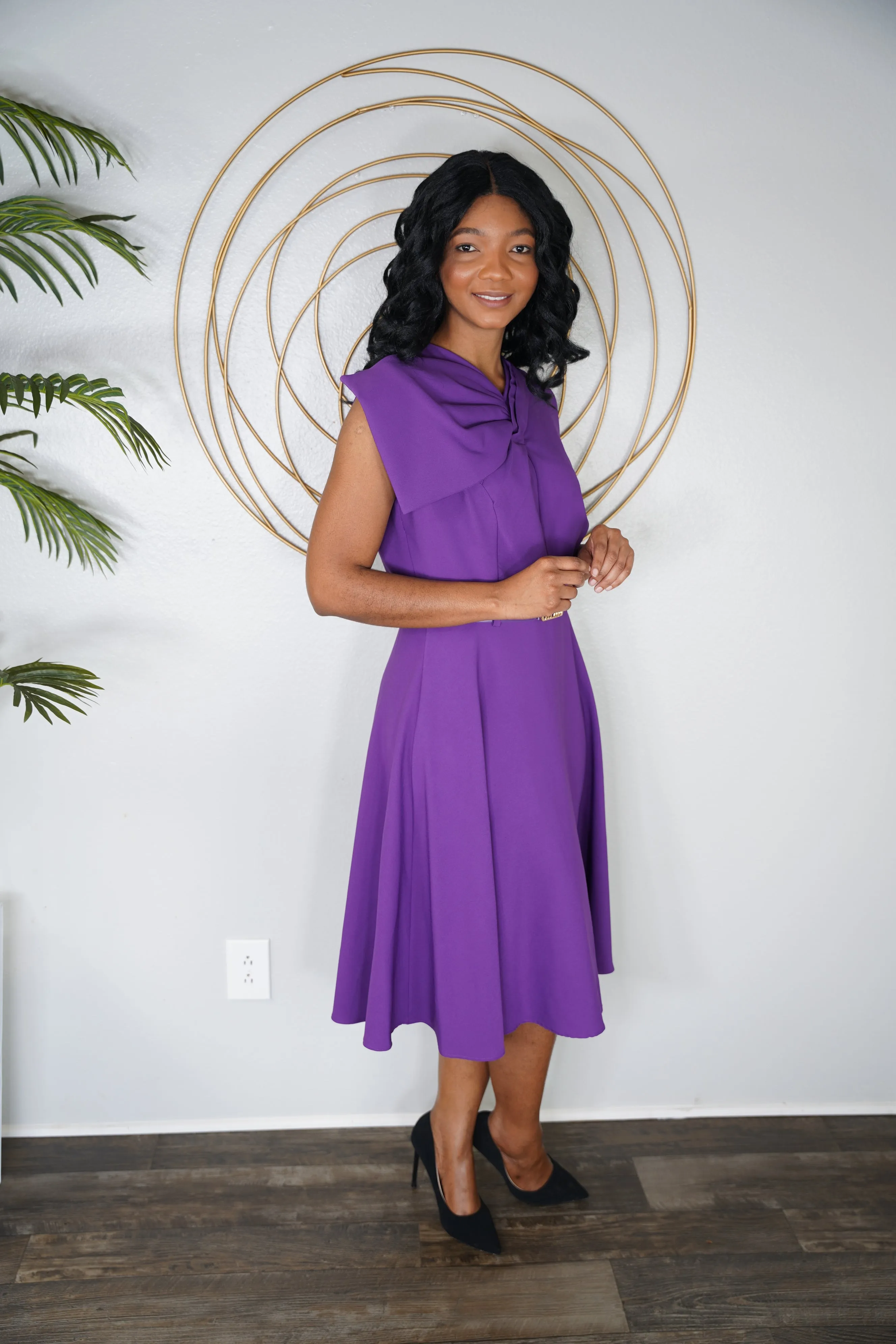 Purple design dress