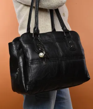 Quiled Touch Shoulder Bag - Black
