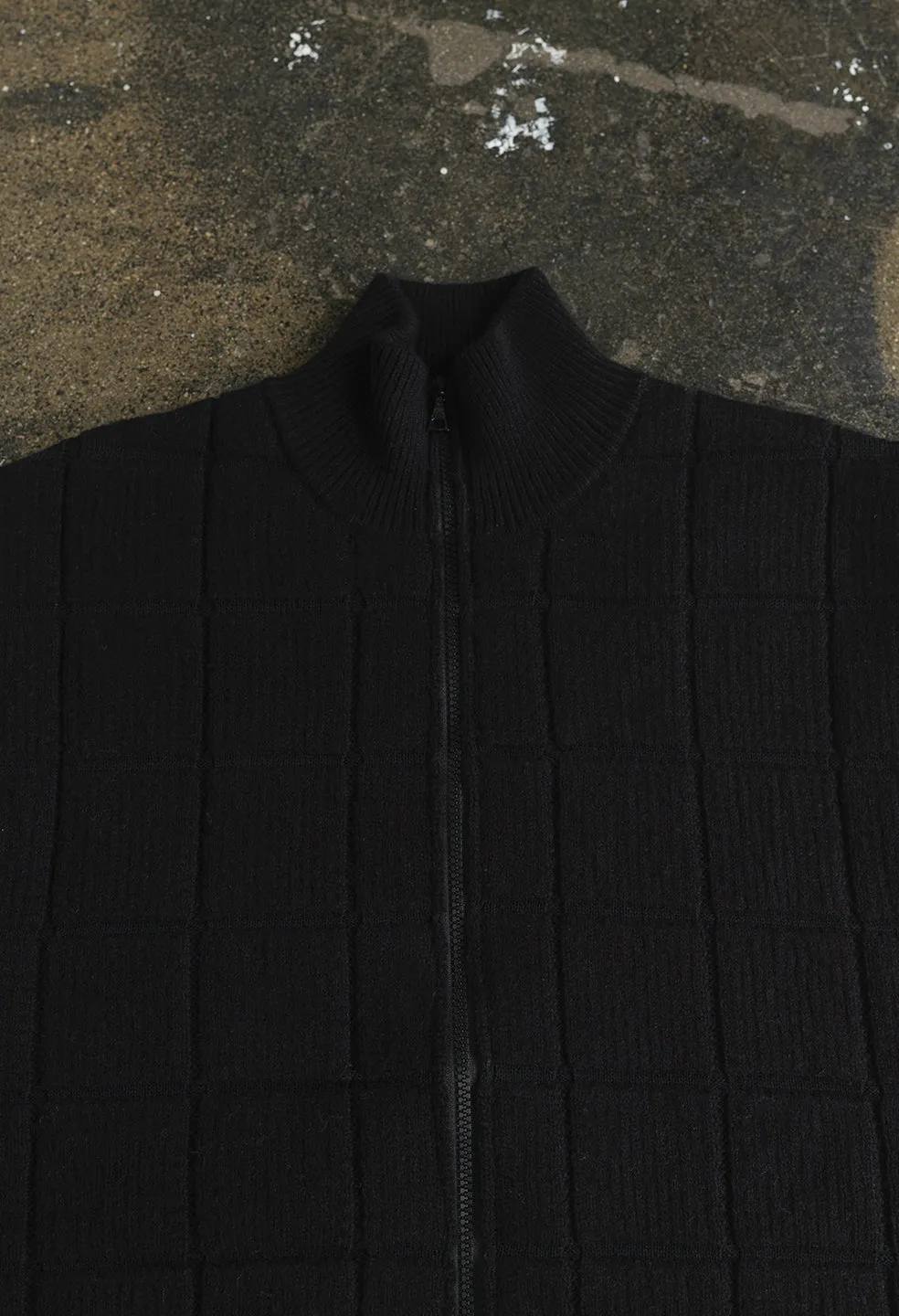 Quilted Puff Knit Vest / Black