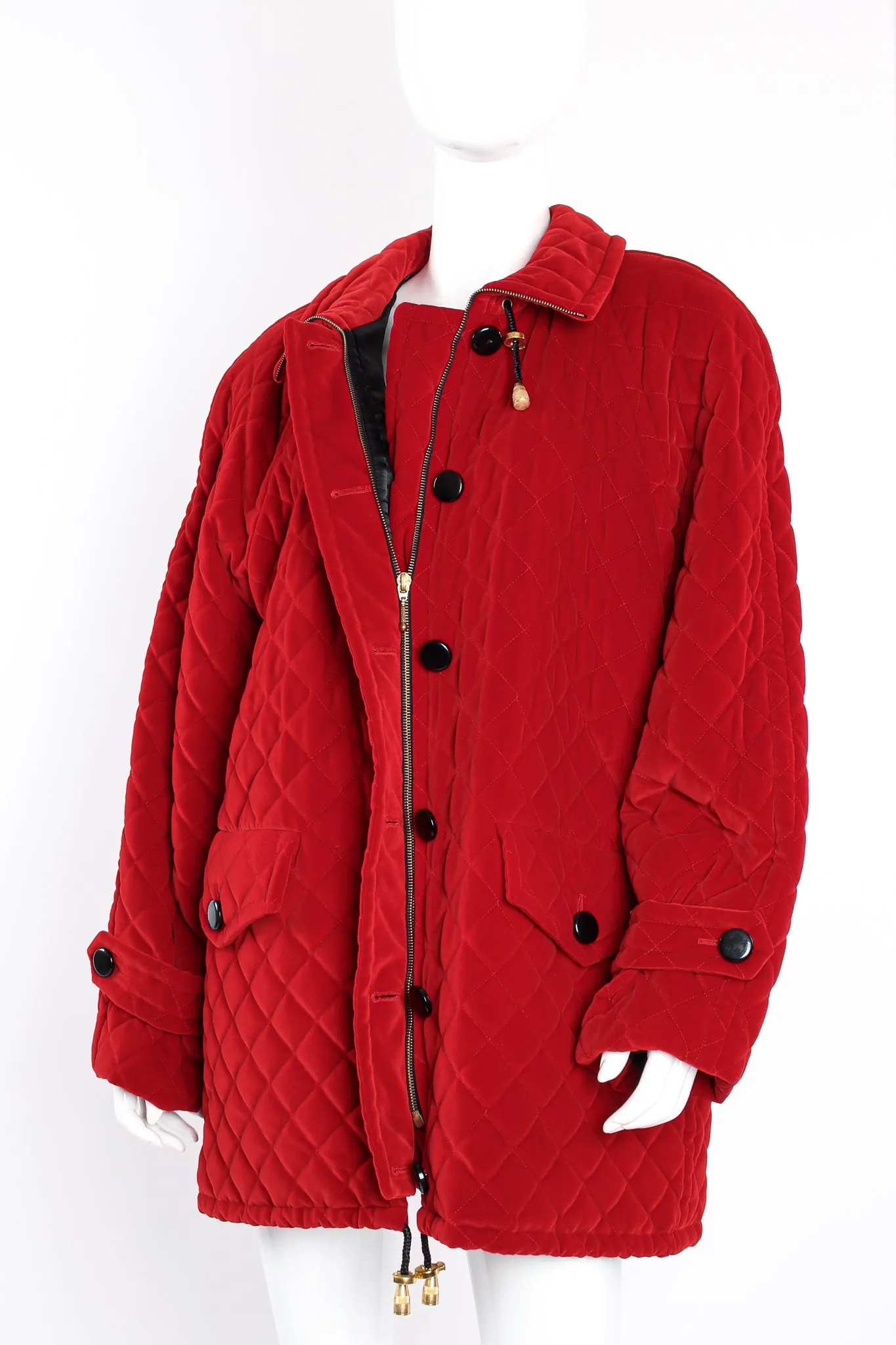 Quilted Velvet Parka