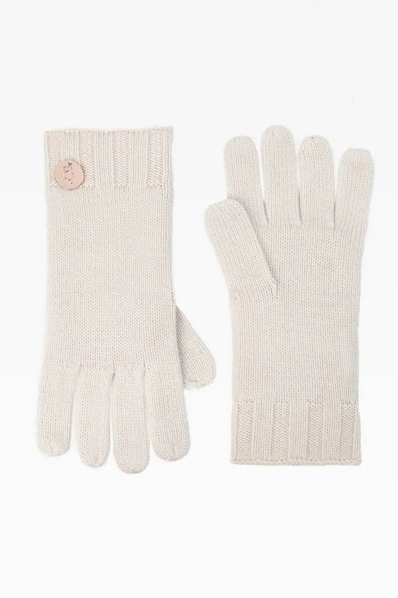 Rebecca Plain Gloves in Fog: Cashmere & Wool Blend