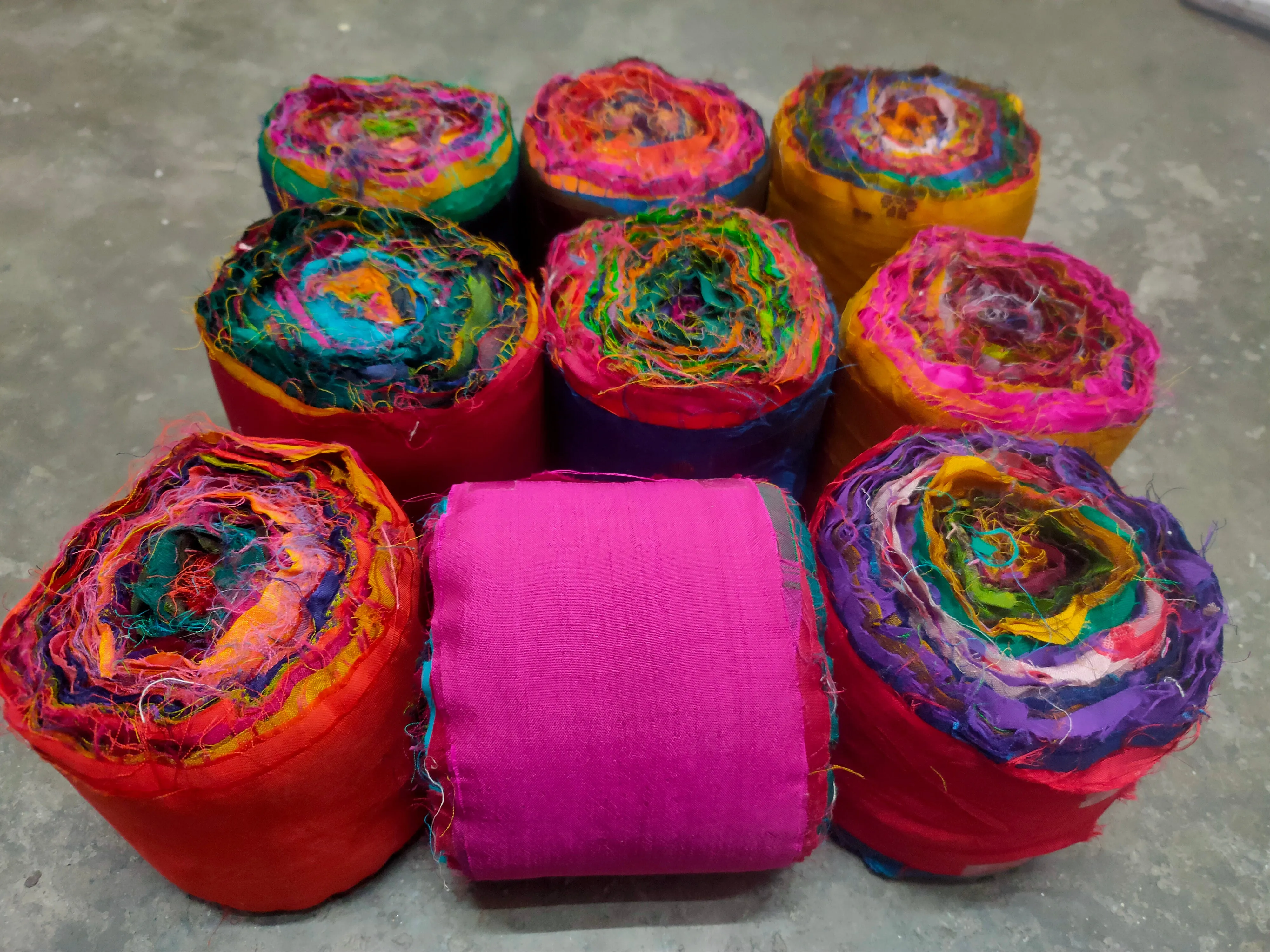 Recycled Sari Silk Ribbon Rolls 3 Inch