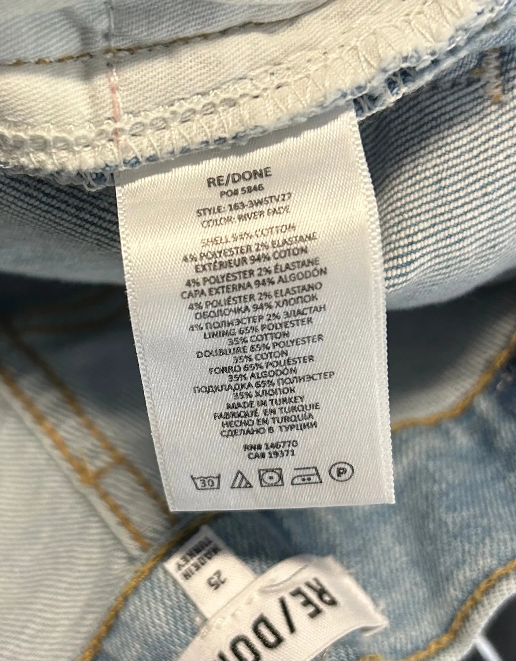 RE/DONE size 25 70s Stove Pipe Jeans - River Fade
