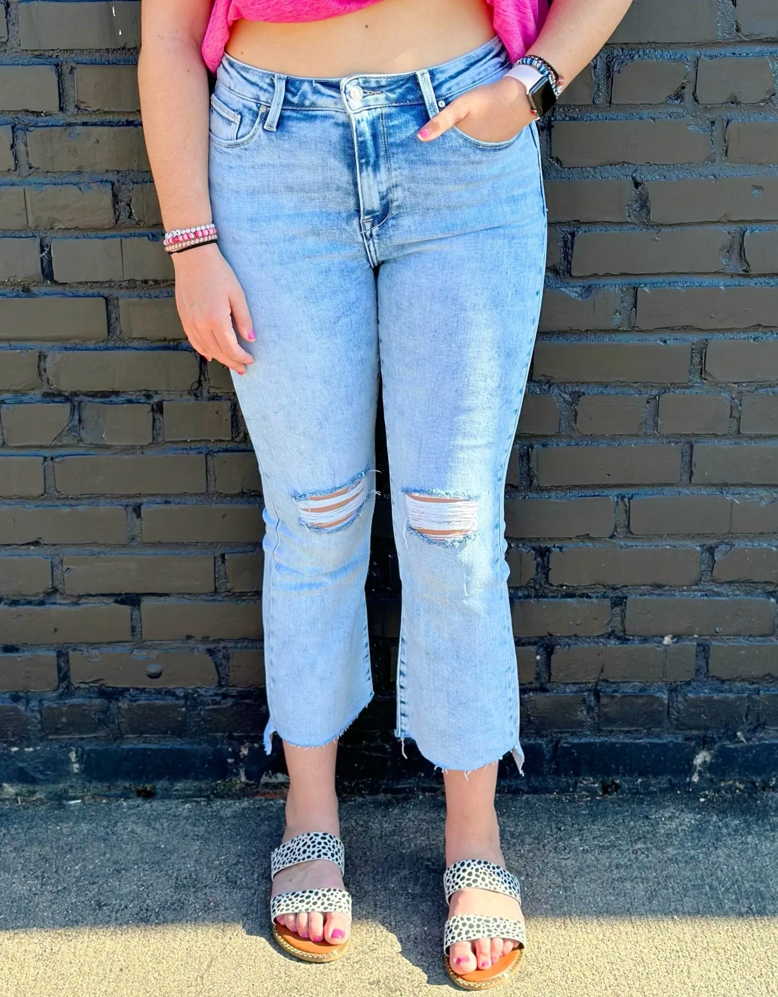 Risen High Rise Crop Flare- RDP5479L