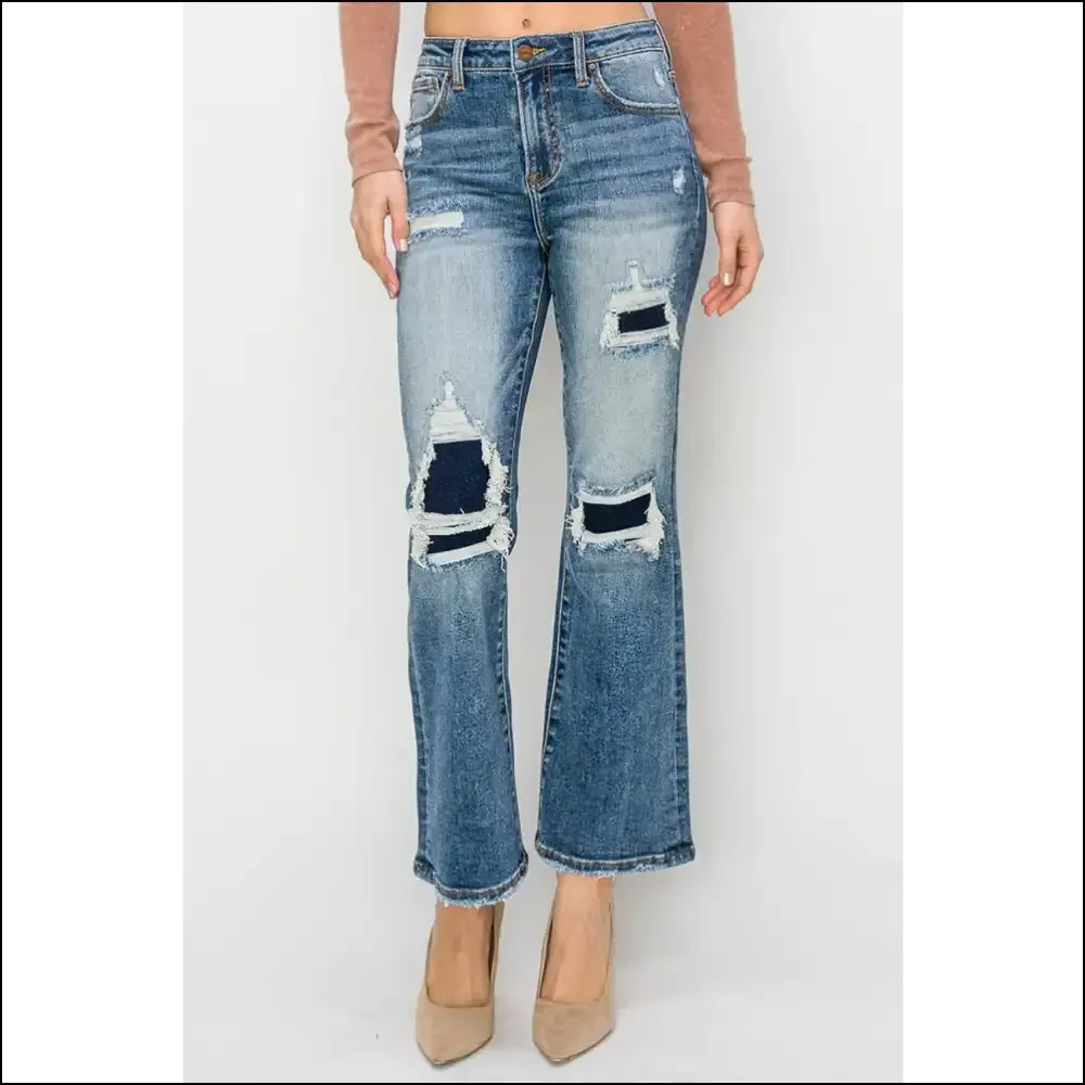 Risen High Rise: where your Confidence Meets Ankle Flair and Distress! 😄